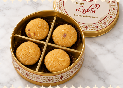 Besan Dryfruit Laddu — 4 Pieces — Bulk