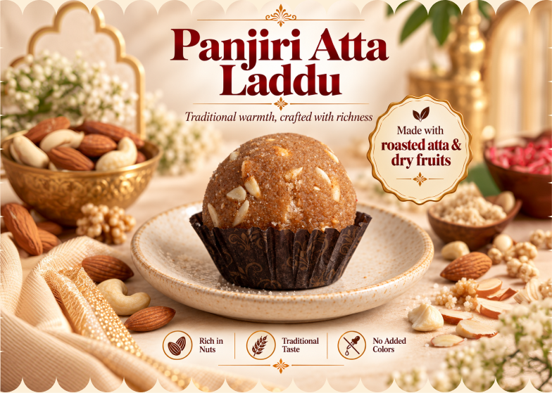 Panjiri Atta Laddu — 4 Pieces — Bulk