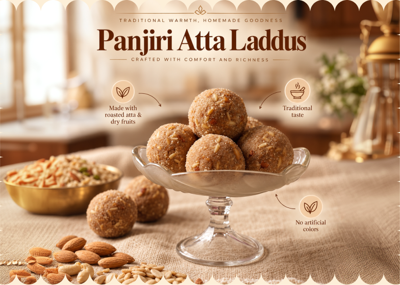 Panjiri Atta Laddu — 8 Pieces