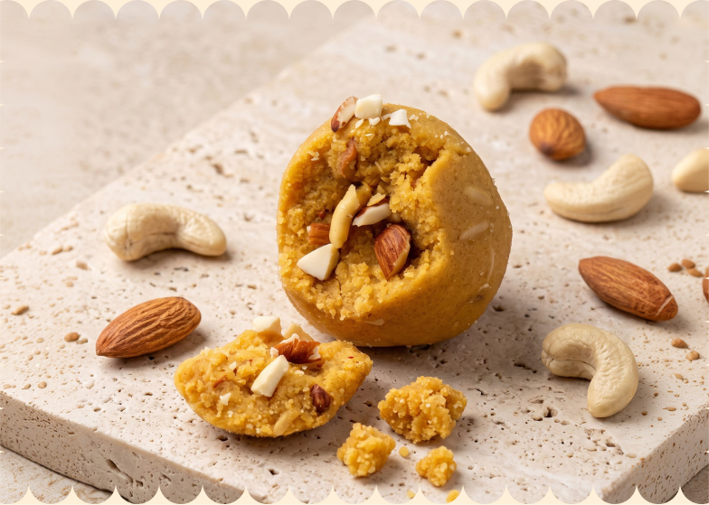 Besan Dryfruit Laddu — 16 Pieces
