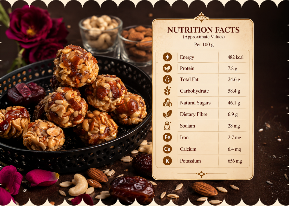 Khajoor Dryfruit Laddu — 16 Pieces